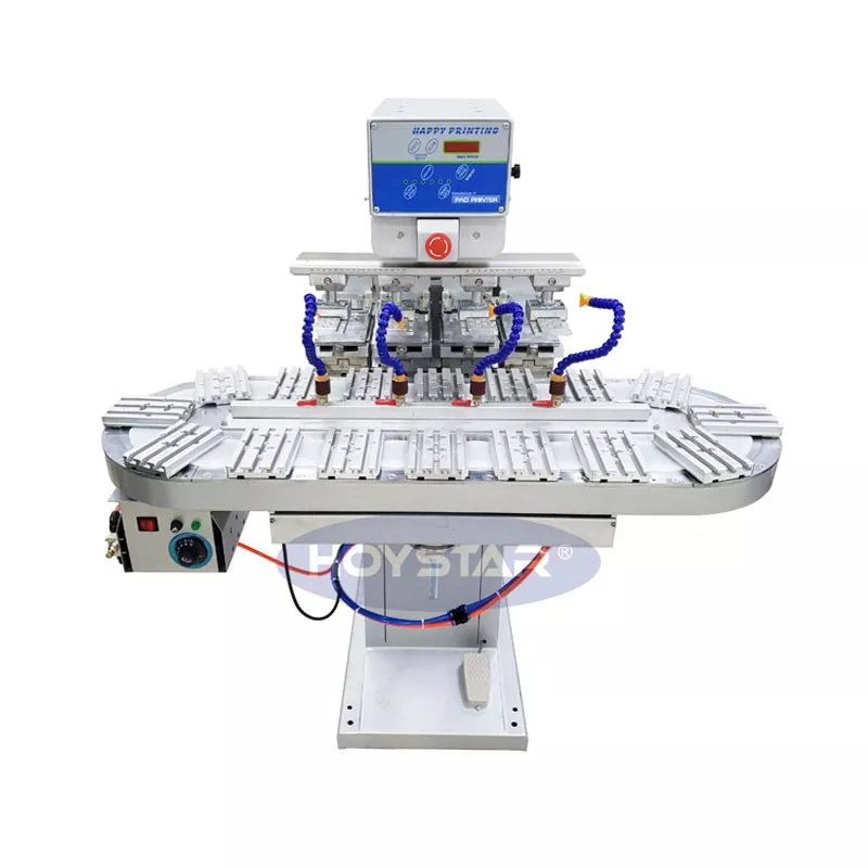 Impresora tampográfica de cuatro colores de gran tamaño con transportador