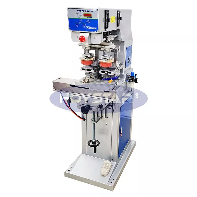 Impresora de tampón de dos colores con mesa de trabajo lanzadera