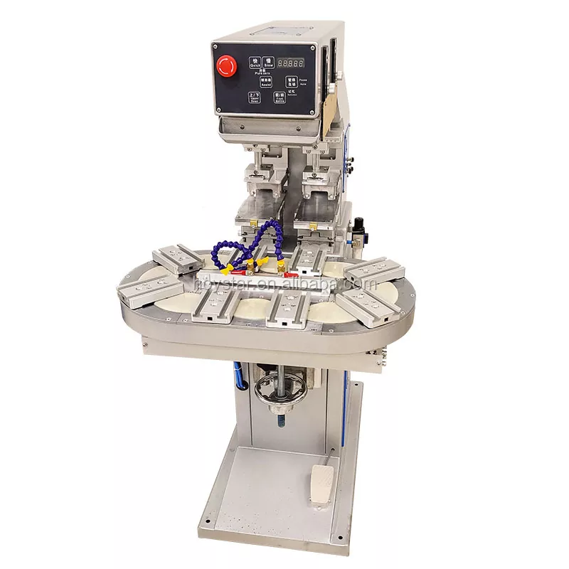 Máquina de tampografía de mesa giratoria de dos colores